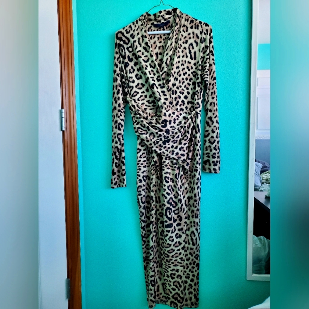 Rachel Roy long cat print dress